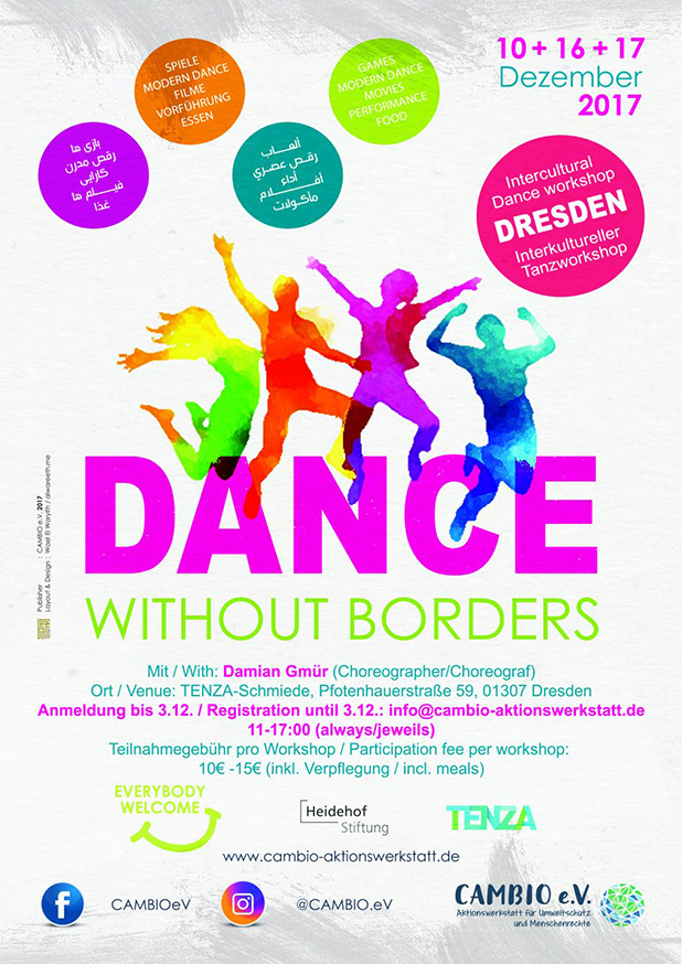 TENZA schmiede Dresden Dance without Borders Flyer